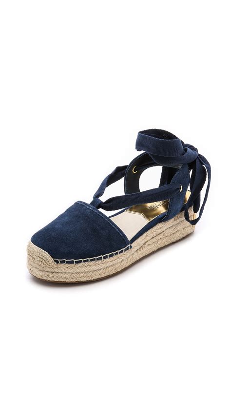 navy blue lace up michael kors espadrilles|Blue Michael Kors Shoes .